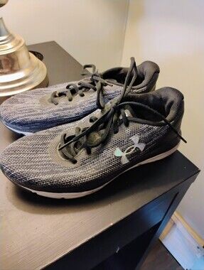Under Armour Black and Gray Knit Training Sneakers